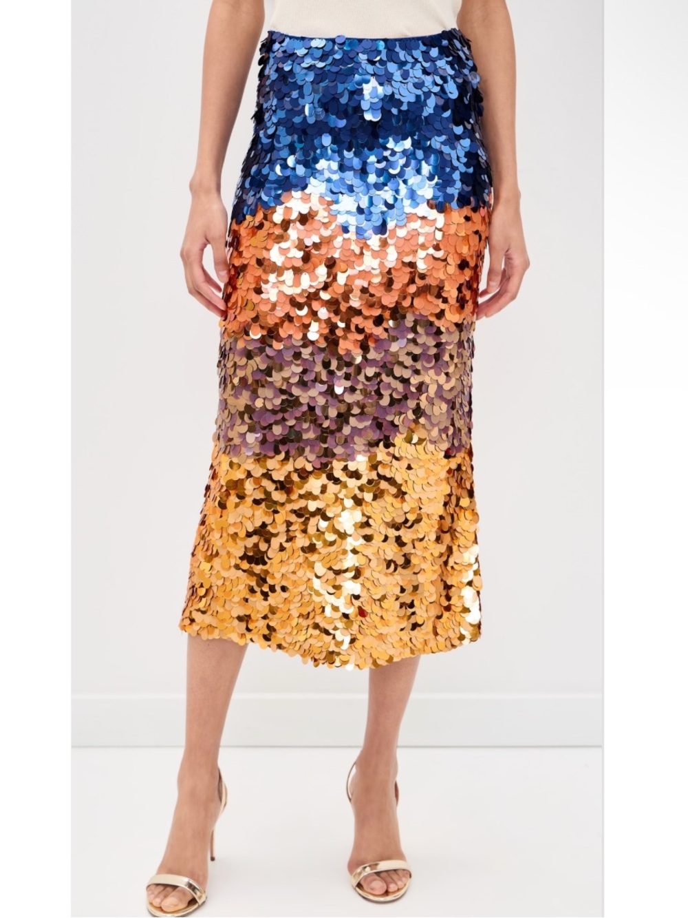 Ulla Johnson Helen Frankenthaler Sequin Colorblock Matilde Sequin Knit Skirt M - Picture 4 of 15